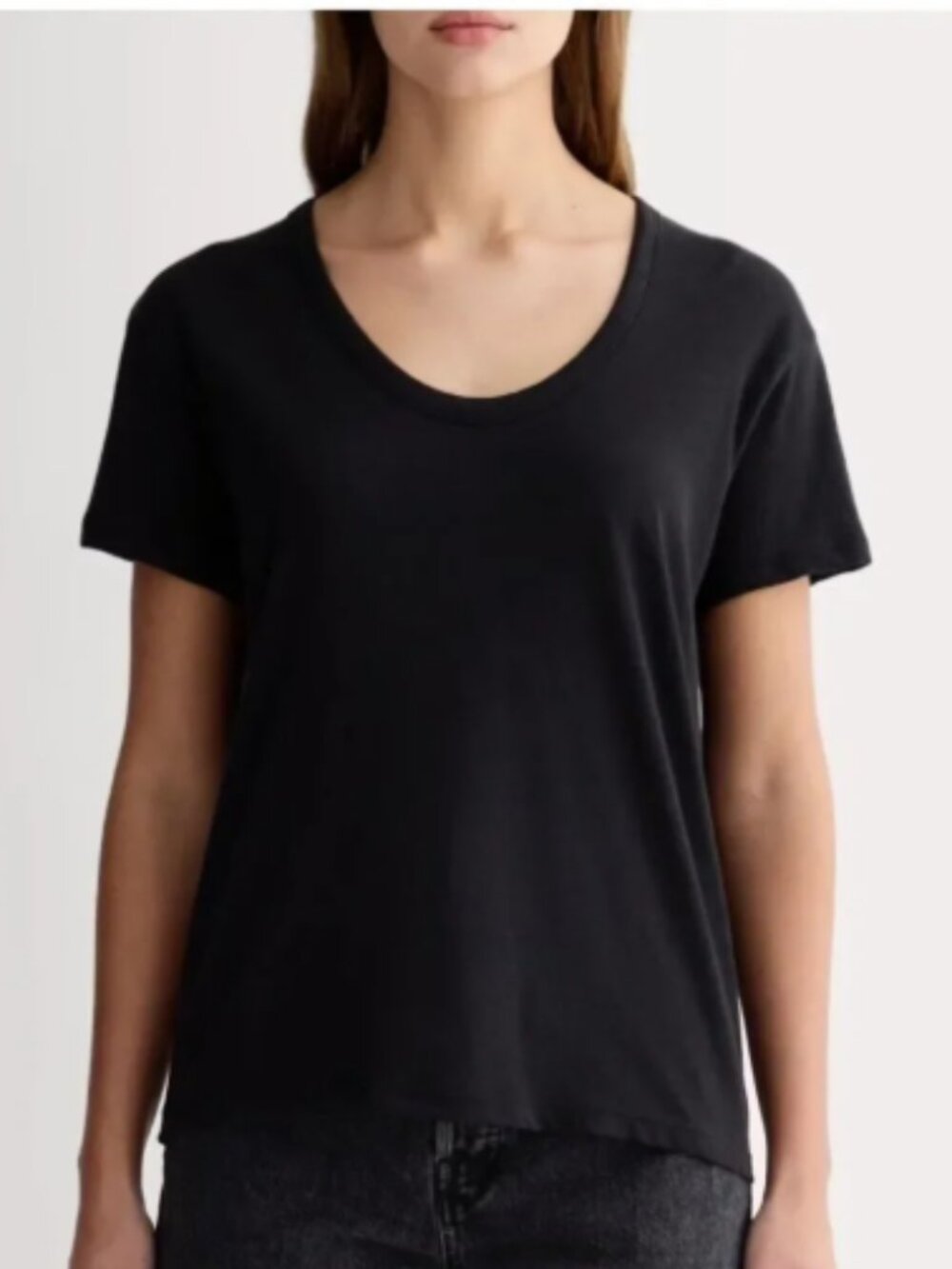 ATM Anthony Thomas Melillo Scoop Neck Black T-Shirt